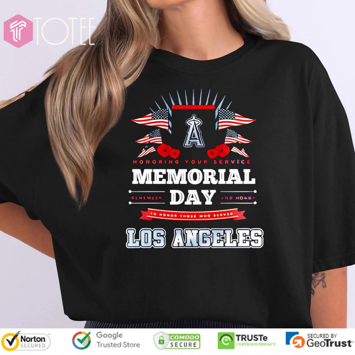 Los Angeles Angels Honoring Your Service Memorial Day T-shirt