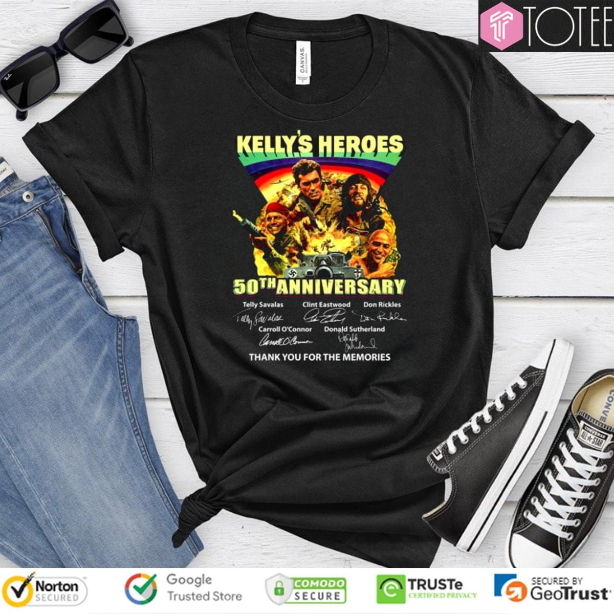 50Th Anniversary Kellys Heroes Signatures T-shirt
