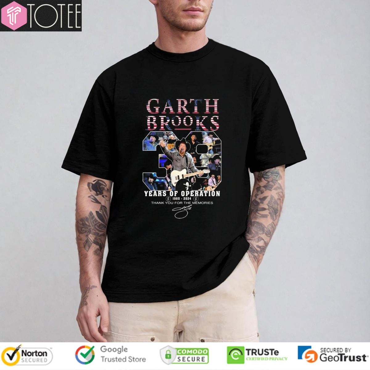 Garth Brooks 39 Years Of Operation 1985-2024 Signature T-shirt