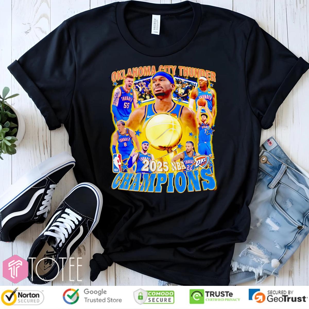 Oklahoma City Thunder Champions 2025 Nba Champions Vintage Bootleg T-shirt