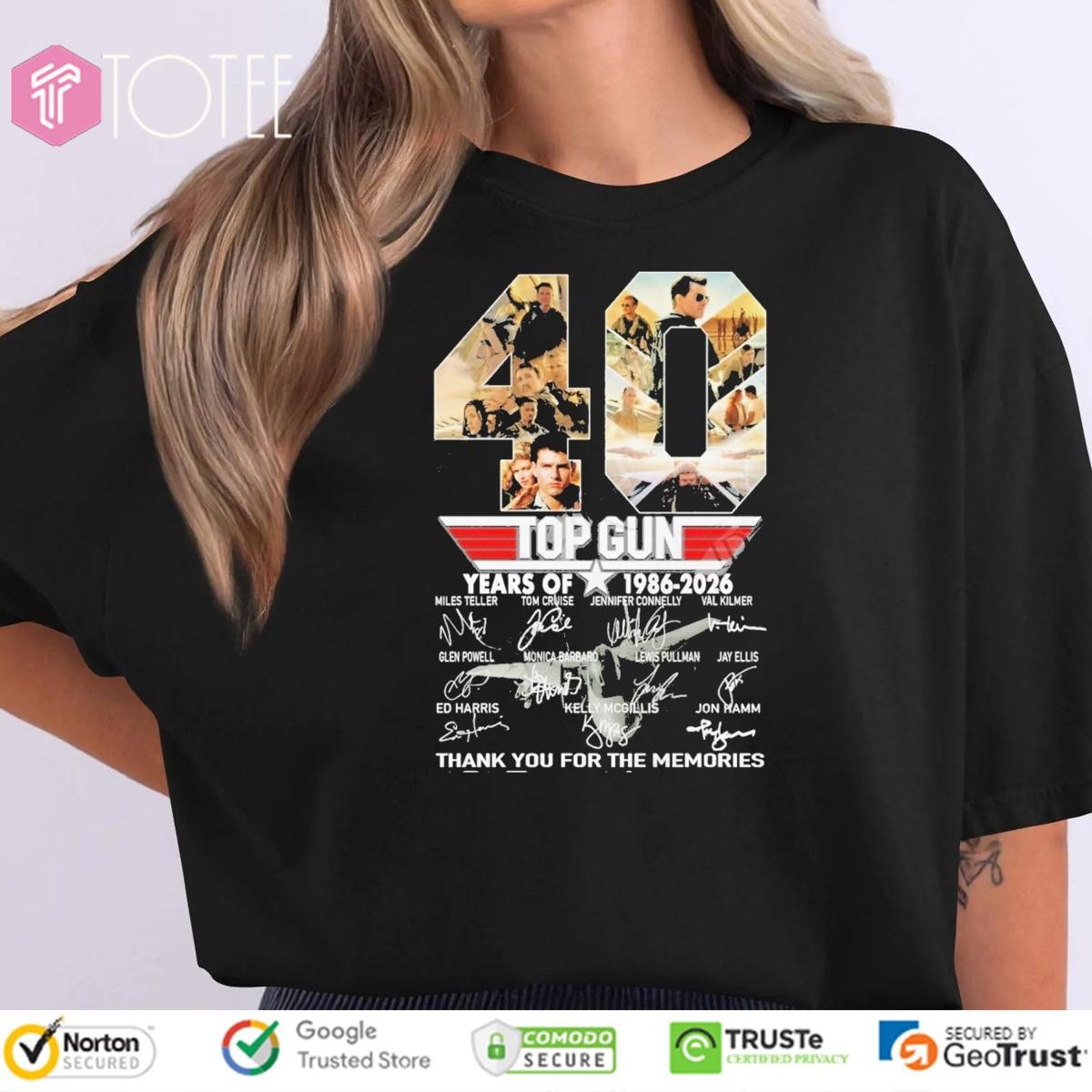 40 Years Of 1986-2026 Top Gun Signatures T-shirt