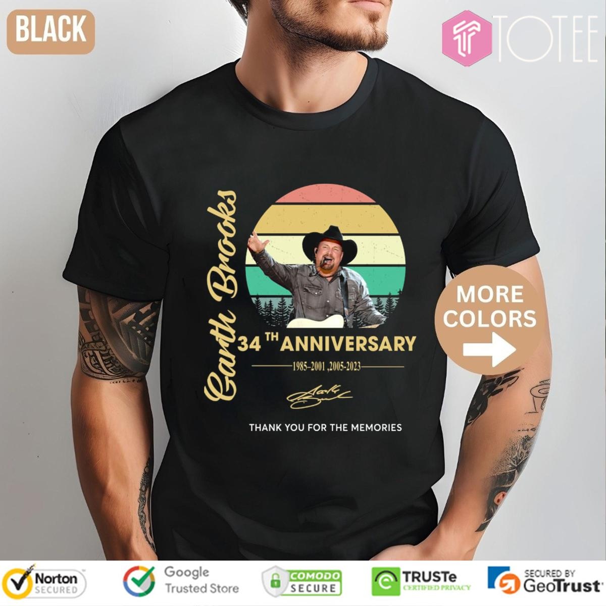 Garth Brooks 34Th Anniversary Signature Vintage T-shirt