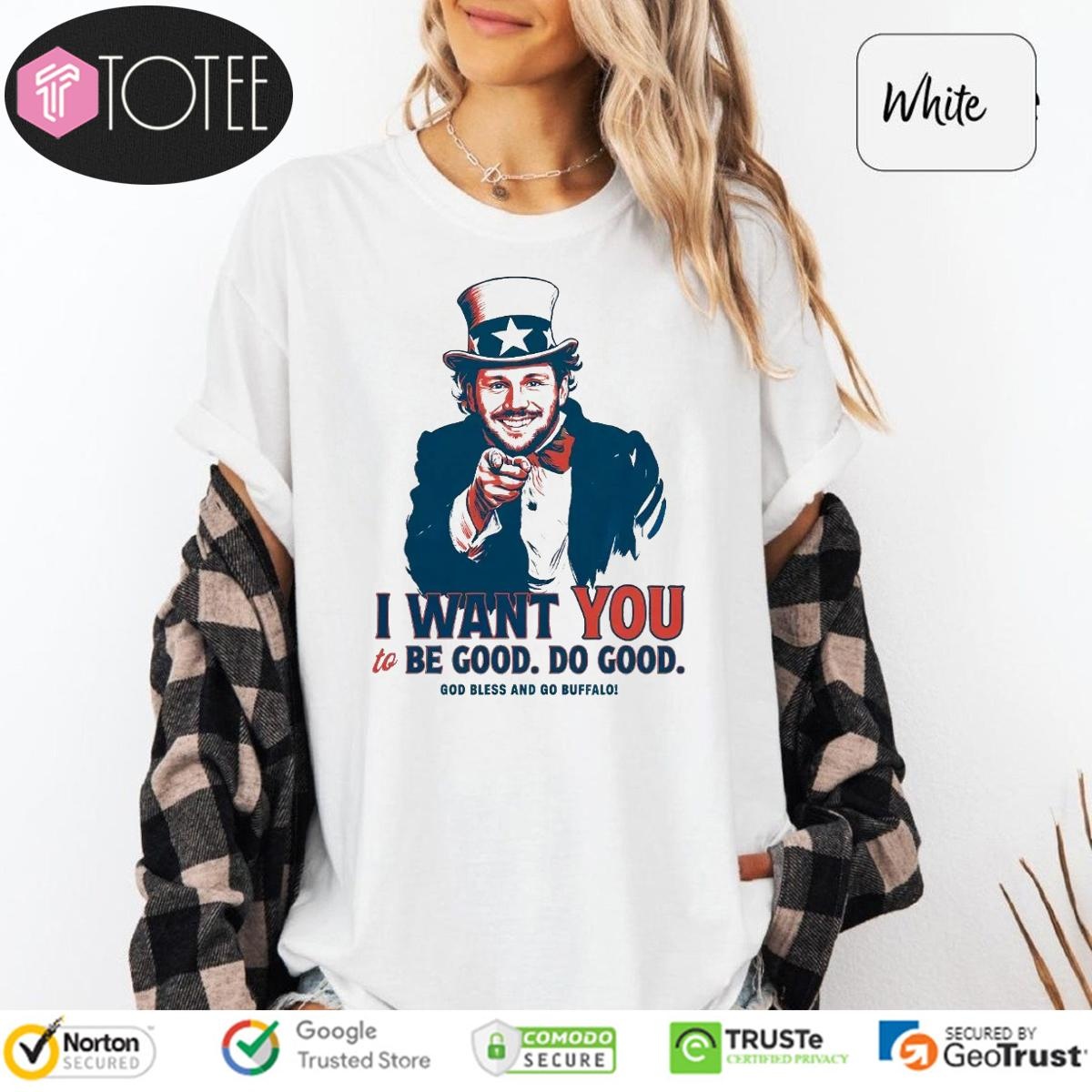 Josh Allen Parody Uncle Sam I Want You God Bless And Go Buffalo Bills T-shirt