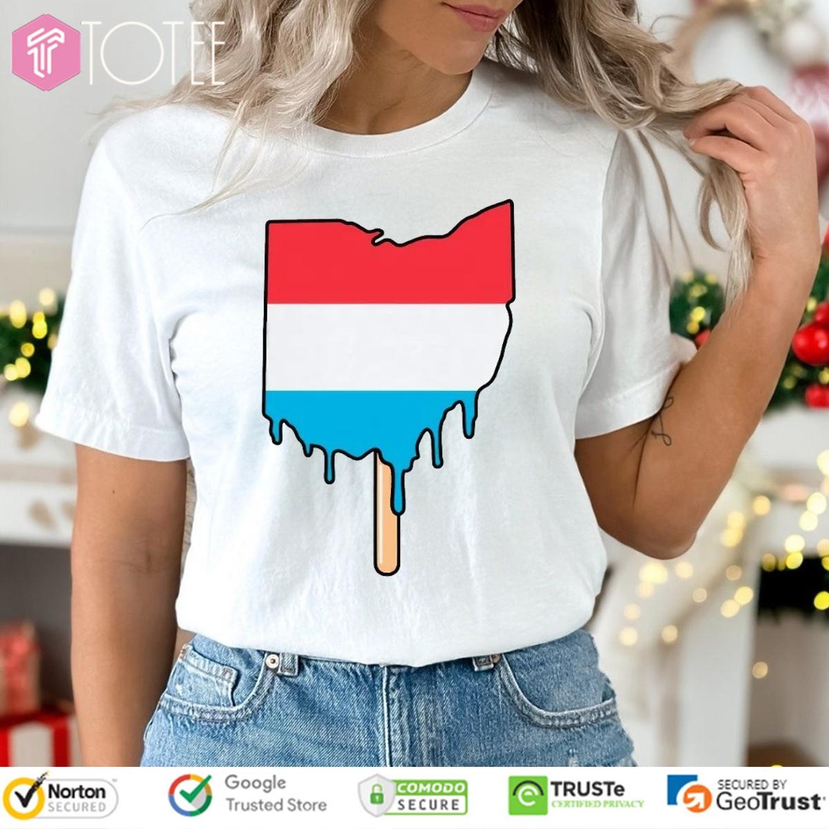 Ohio Luxembourg Flag Ice Cream T-shirt