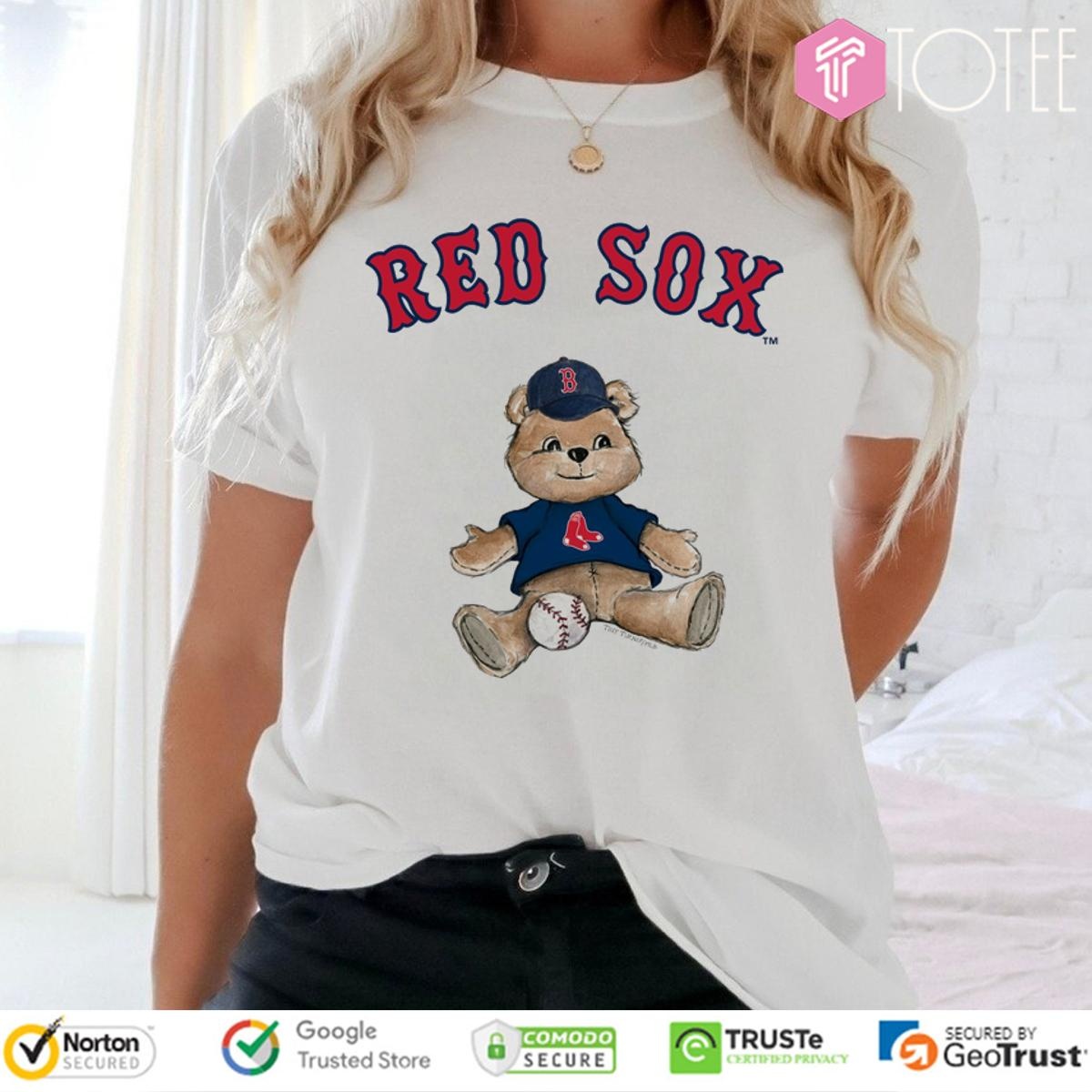 Tiny Turnip Teddy Bear X Boston Red Sox Baseball T-shirt