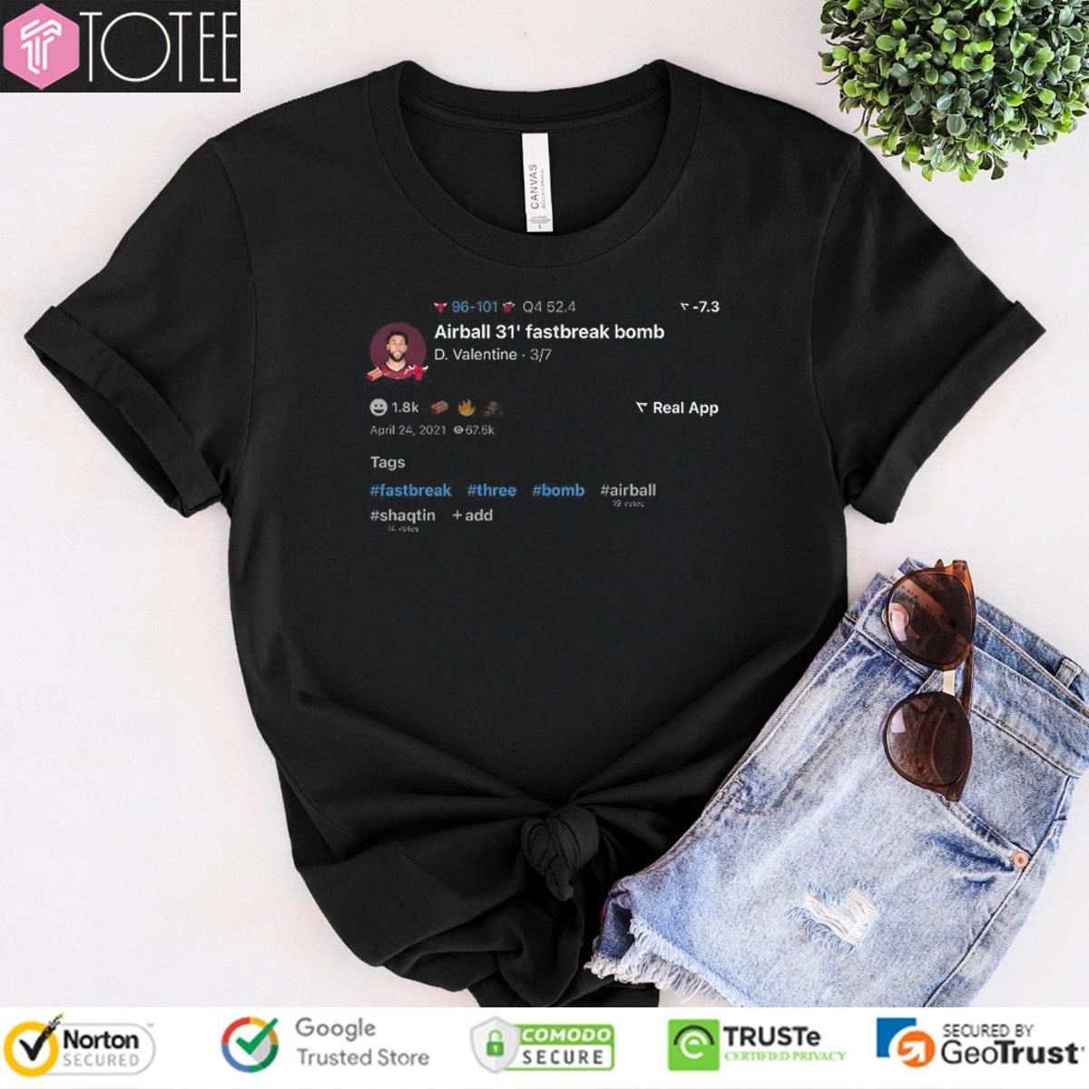 Denzel Valentine Airball 31 Fastbreak Bomb T-shirt